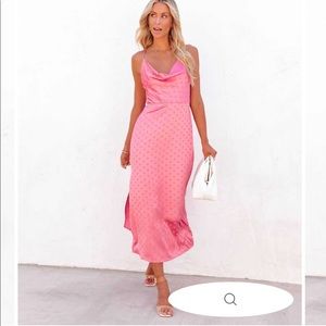Pink Satin Slip Dress